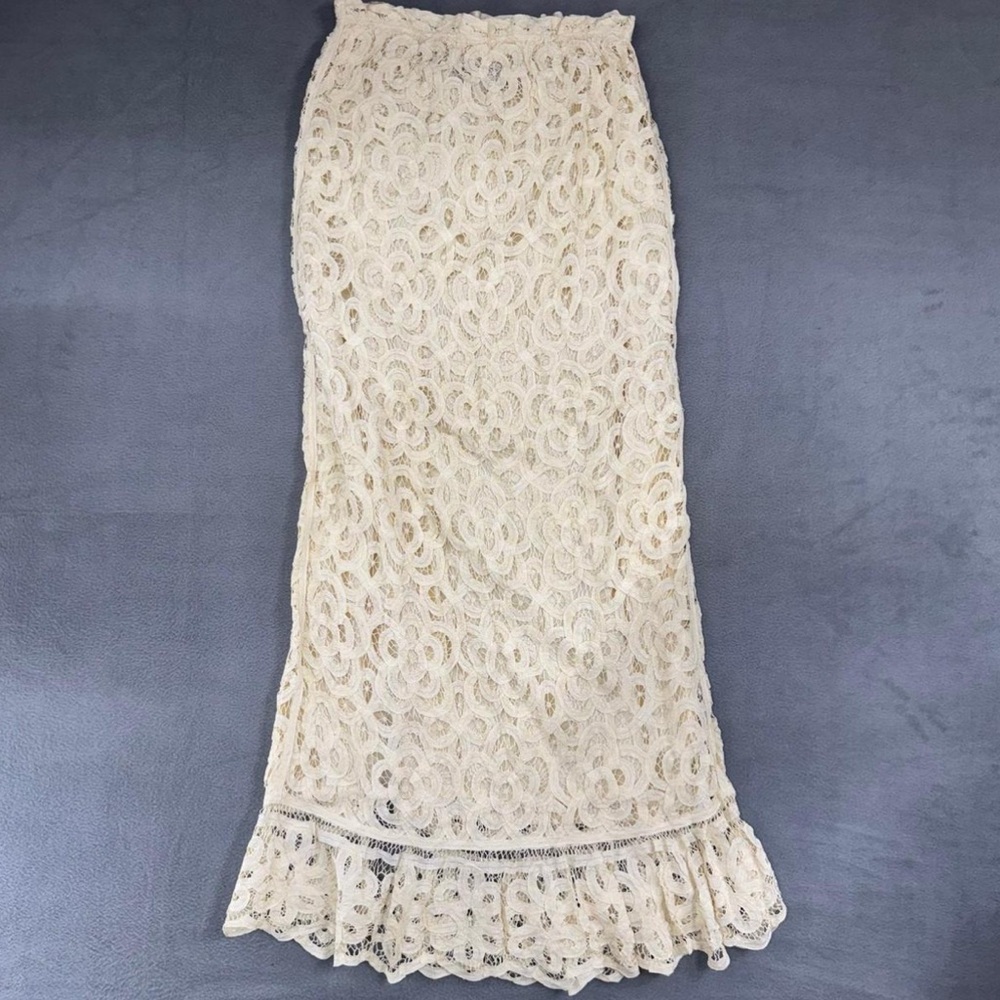 Double D Ranch silver label intricate lace top matching skirt RTL $995 S New - Picture 7 of 9